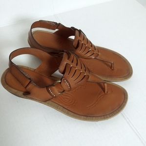Clark's Brown Toe Sling Back Summer Sandals Size 8